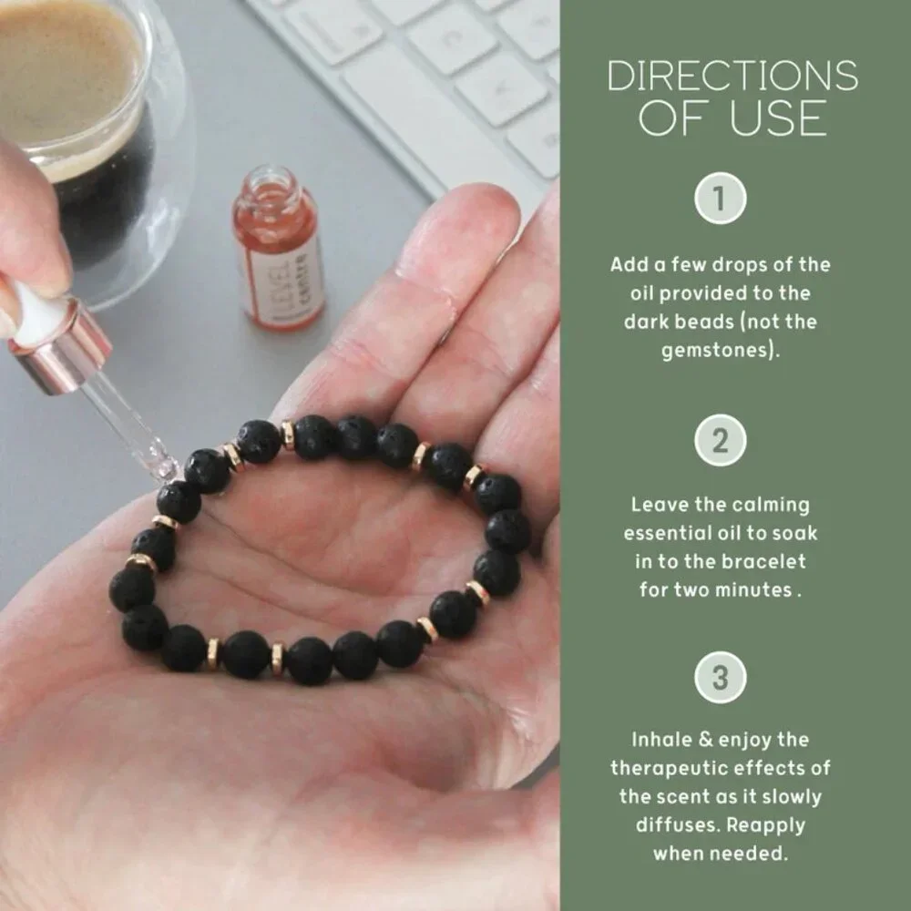 Men's Lava Rock Aromatherapy Essential Oil Diffuser Beads Bracelet